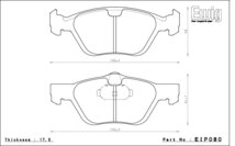 エンドレス ブレーキパッド Ewig W-003 前後セット アルファロメオ 156 2.5 V6 932A1 98～01/12_画像2