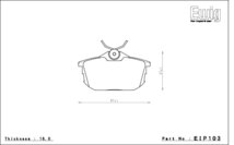 エンドレス ブレーキパッド Ewig CC33(S55G) 前後セット ボルボ S40 1.8/1.9/2.0 4B4184/4194/4204 97/9～04/4 NA&ターボ_画像3