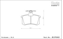 エンドレス ブレーキパッド Ewig CC43(N35S) リア アルファロメオ 164 2.0i V6 ターボ 92～ 車台No.6142574～_画像2