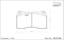 エンドレス ブレーキパッド Ewig W-008 リア フェラーリ 360 チャレンジストラダーレ F360 03/4～ CCMブレーキ装着車_画像2