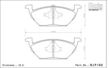エンドレス ブレーキパッド Ewig CC35 type-E(N84M) フロント フォルクスワーゲン ゴルフ4 1.8/2.0 CLI/GLI/XE 1JAGN 1JAPK 98～_画像2