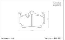 エンドレス ブレーキパッド Ewig CC40(ME20) リア ポルシェ ケイマン (987) 3.4S 987MA121 08/11～09/6_画像2