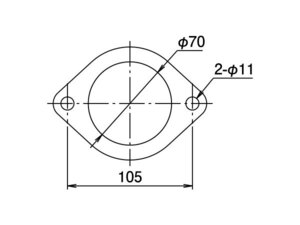 TRUST トラスト マフラーフランジ SUS70φ楕円 SUS304 t=2.5mm