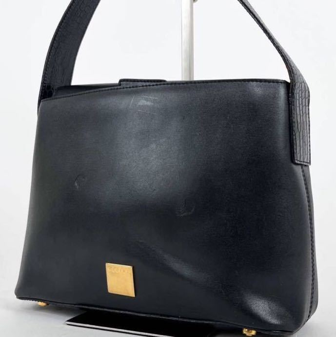 セリーヌ CELINE マカダム ボストンバッグ PVC ブラック 黒 ボストン