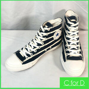 ★CONVERSE★27.0㎝ ハイカットスニーカー コンバース オールスター メンズ 紺色 ネイビー ボーダー柄 8ホールシューズ S449