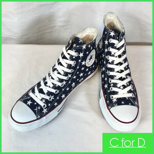 即決★CONVERSE★28.0㎝ ハイカットスニーカー コンバース オールスター メンズ 紺色 ネイビー スター柄 星柄 8ホールシューズ S451