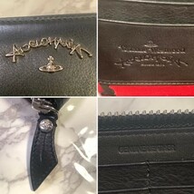 【1品限り】 ヴィヴィアンウエストウッド 長財布 ラウンドファスナー ブラック レッド シルバー Vivienne Westwood #B297_画像6