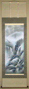 Art hand Auction Подвесной свиток японской живописи Судзуки Коун Снежный пейзаж, произведение искусства, Рисование, Живопись тушью