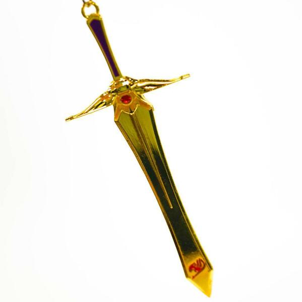 キーホルダー エルザ　FAIRYTAIL フェアリーテイル 剣　金 赤宝石