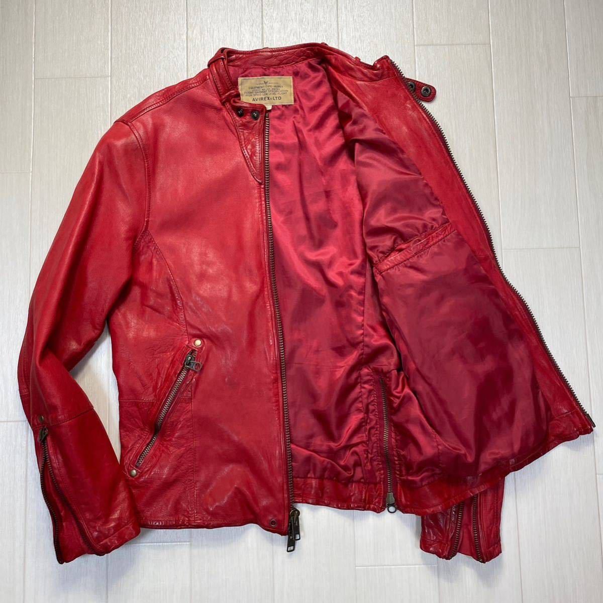 セール正規店 【羊革】AVIREX レザージャケット スタジャン 黒 3XL