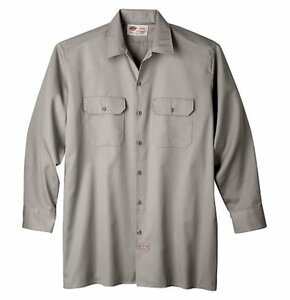 送料無料！Dickies ディッキーズ 574 ロングスリーブワークシャツ 長袖 USAモデル SILVER M