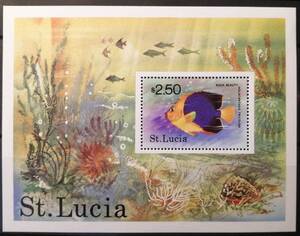 セントルシア 魚(1種小型シート) MNH