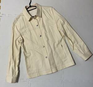 courreges クレージュ　ジャケット　デニム地　アイボリー　クリーム　美品　レディース9AR 【YF-094】