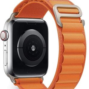 アルパイン ループコンパチブルアップルウォッチバンド42/44/45/49mmチタン製テキスタイル ウーブン ループ GHook 全シリーズ対応オレンジ