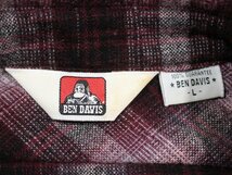 BEN DAVIS ベンデイビス チェーンステッチ刺繍 長袖チェックシャツ L_画像4