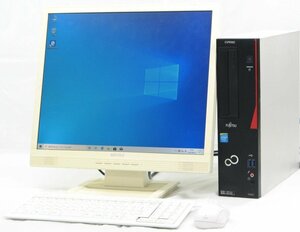 富士通 ESPRIMO D583/K FMVD12011 ■ 19インチ 液晶セット ■ Celeron-G1840/DVDROM/省スペース/Windows10 デスクトップ