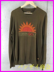 9180m67◆春にピッタリ◆良品です◆EDWIN GOLF エドウィンゴルフ ロゴ入 ニットセーター XL/ジャケット/シャツ/メンズ/男性/紳士