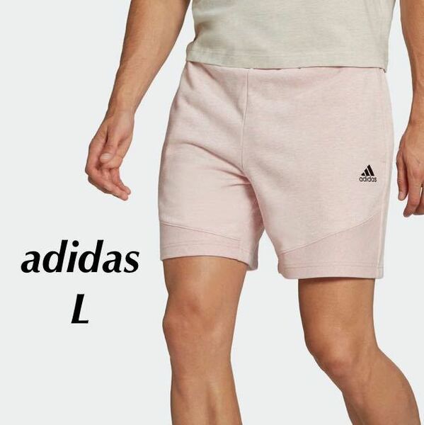 【L】新品 adidas アディダス メンズ ショートパンツ 短パン ピンク 草木染め ハーフパンツ フレンチテリー