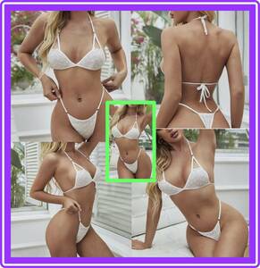 ♥♥ super wonderful * bikini manner * Ran Jerry set * white * super cute * adult pretty ♥♥V36