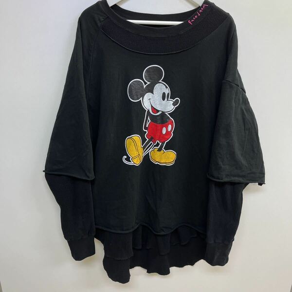 ◆美品◆ facetasm × disney mickey レイヤード スウェット　サイズ5 定価41800円税込