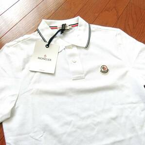 ほぼ未使用 ★ MONCLER モンクレール ポロシャツ 半袖 S ワッペン 白 001 MAGLIA POLO MANICA CORTA SHORT SLEEVED POLO SHIRTの画像2