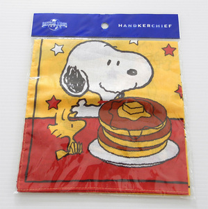 スヌーピー USJ ハンカチ 小さめ ウッドストック SNOOPY ホットケーキ 限定品 ピーナッツ クロス イエロー 未使用 グッズ 未開封 チーフ