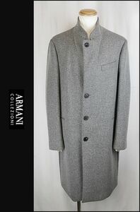 ■■＜極美品＞アルマーニ＜ARMANI COLLEZIONI：Melton WooL／FULL button＞ Ⅱway design Chester コート ＜52＞■■