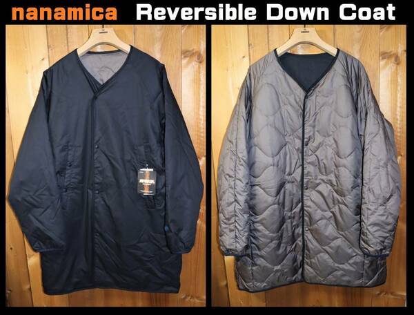  送料無料 即決【未使用】 nanamica ★ Reversible Down Coat (Lサイズ) ★ ナナミカ リバーシブル ダウンコート SUBF191 NAVY