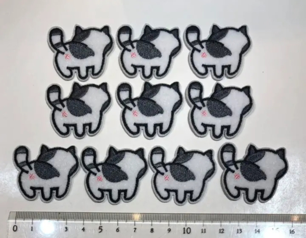 送料無料 10枚組 アイロンワッペン 刺繍ワッペン 猫ちゃん アイロン アップリケ ワンポイント