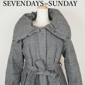 L0547*SEVENDAYS=SUNDAY*セブンデイズサンデイ*レディースコート*サイズL*グレー*