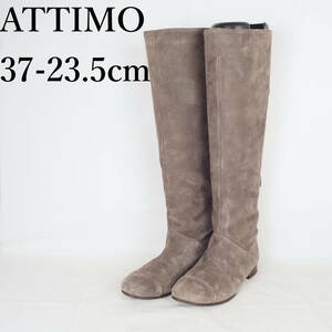 EB2822*ATTIMO*アッティモ*レディースロングブーツ*37-23.5cm*グレー*