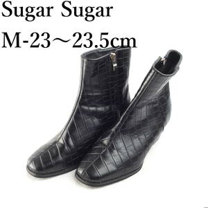 EB2850*Sugar Sugar*シュガーシュガー*レディースショートブーツ*M-23〜23.5cm*黒