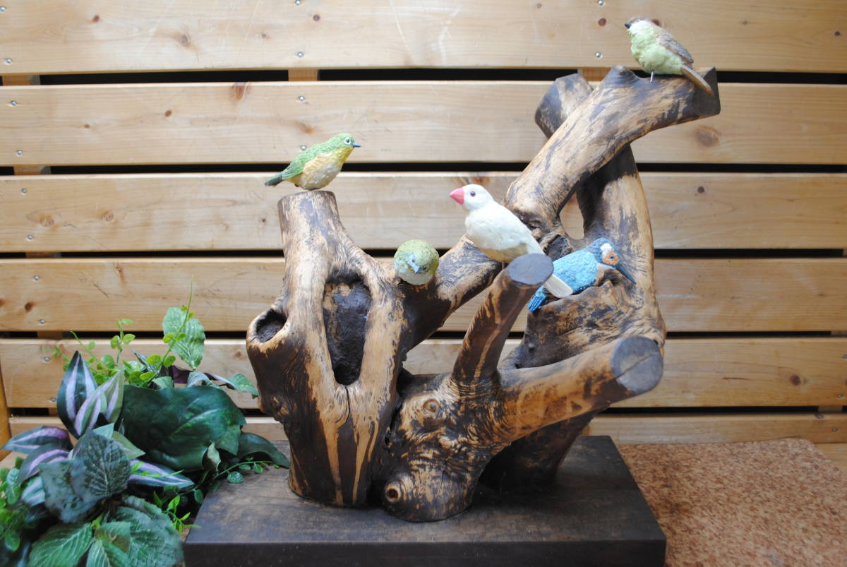 /nu40.Figura de pájaro gorrión, ojo blanco, curruca, gorrión japonés, interior 5 pájaros, colección de objetos de madera de resina, trabajos hechos a mano, interior, bienes varios, ornamento, objeto