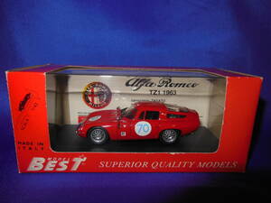 1/43　BEST MODEL　アルファロメオ　ALFA ROMEO　TZ1　TARGA FLORIO　1965年　ハイクオリティ　イタリア製　MADE IN ITALY