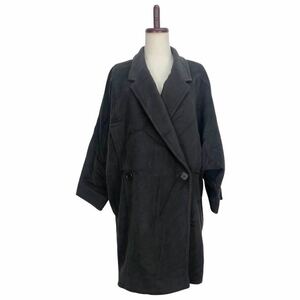 Vintage CHLOE Chloe lady's black double coat outer outer garment 40 inscription 