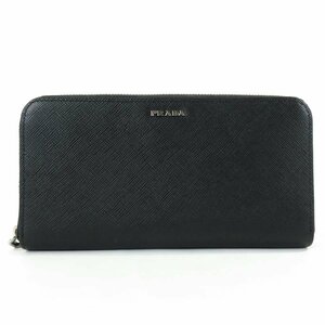 プラダ PRADA ラウンドファスナー長財布 レザー ブラック h29190f