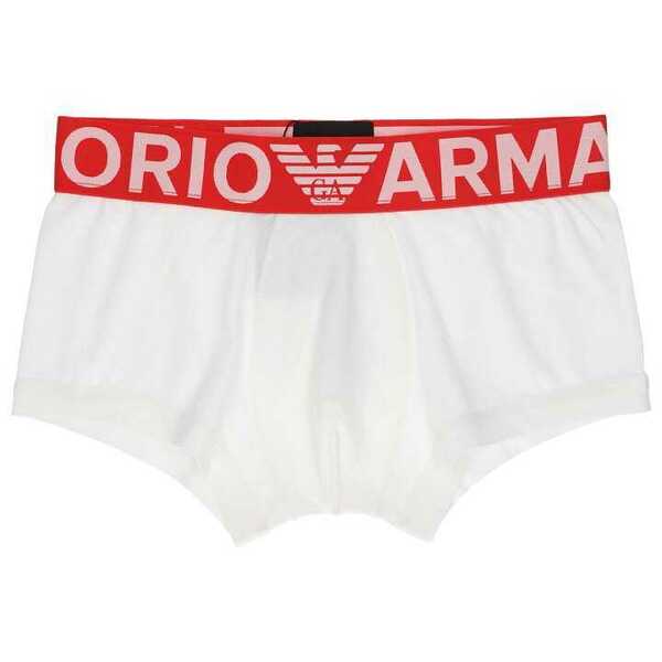 EMPORIO ARMANI エンポリオ アルマーニ MEGALOGO TRUNK メガロゴ 前閉じ ボクサーパンツ メンズ 54051689 ホワイト S