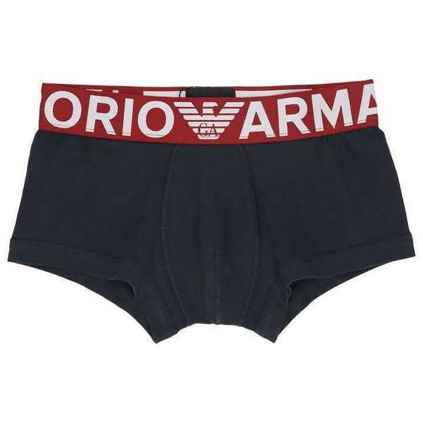 EMPORIO ARMANI エンポリオ アルマーニ MEGALOGO TRUNK メガロゴ 前閉じ ボクサーパンツ メンズ 54051689 ネイビー L