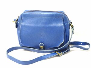 Сохранить сумку Il Bisonte Il Bisonte Кожаный пакет на плече мини -мешочек диагональный синий логотип