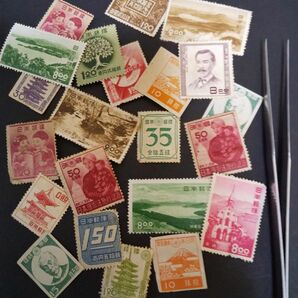 戦後記念切手、普通切手混合セット　二級品　（O）
