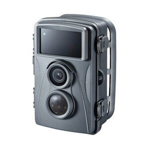 セキュリティカメラ 暗闇でも撮影できる赤外線センサー内蔵 サンワサプライ CMS-SC01GY 送料無料 新品