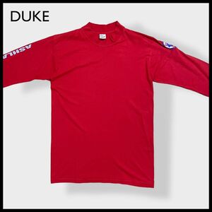 【DUKE】90s USA製 ロンt 長袖Tシャツ ロングTシャツ 消防士 袖ロゴ 野球 MLB ワッペン シングルステッチ 古着