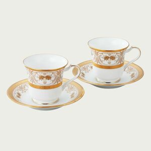 ノリタケ！ ☆ジョージアンパレス・ペアアメリカン碗皿☆ 新品 コーヒー 紅茶 ミルク ラテ エスプレッソ 茶器 ギフト