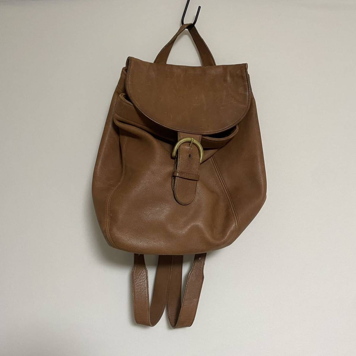 コーチ COACH リュックサック デイパック レザー マット 茶色 未使用-