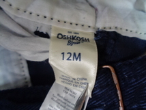 b447◆OSHKOSH コーデュロイオーバーオール◆オシュコシュ size:12M ネイビー系 コットン100％ キッズ 子供服 オールインワン US古着 5C_画像5