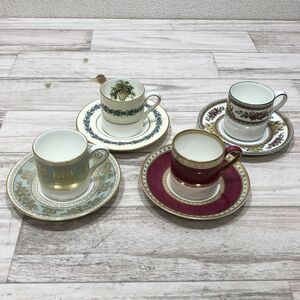 美品 WEDGWOOD/ウェッジウッド カップ＆ソーサー 4セットまとめて COLUMBIA ULANDER など [Q4730]