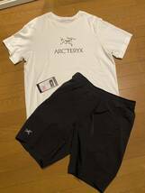 アークテリクス　Tシャツ　ショートパンツ　新品未使用　ハーフパンツ　ブラック　半袖Tシャツ ARCTERYX 完売品　サイズL サイズM_画像1
