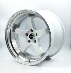 CLEAVE RACING FL53 18x10.5J +15 5-114.3 ホワイト/マシンド 2本セット S13 S14 S15 180SX JZX90 JZX100 R34 C35 FD3S ドリフト スタンス