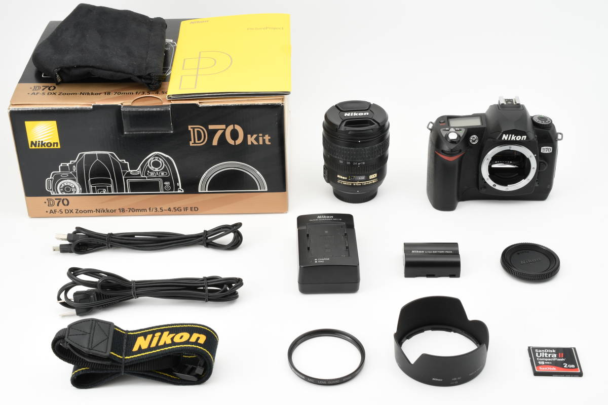 Nikon D70と標準ズームレンズの セット 稼働品 デジタルカメラ カメラ