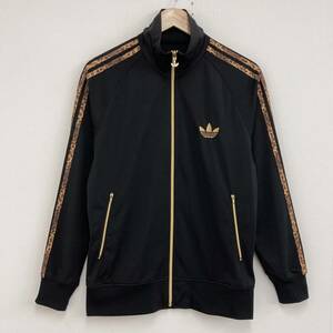 adidas originals レオパード 袖ライン トラックジャケット ブラック 黒 Mサイズ アディダス オリジナルス 豹柄 ジャージ ブルゾン 3010156